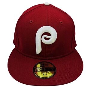 New Era 59Fifty Philadelphia Phillies 2008 World Series Fitted Hat 7 1/2 Maroon